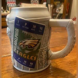 Vintage Philadelphia Eagles O.L.P. Super Bowl XXXIII ceramic beer stein. NWB